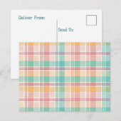 veelkleurig geblokt plaid feestdagenkaart (Voorkant / Achterkant)