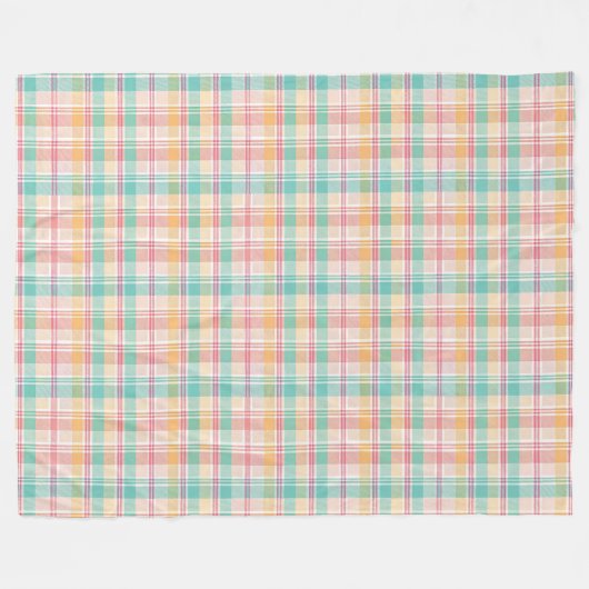 veelkleurig geblokt plaid fleece deken (Voorkant (Horizontaal))