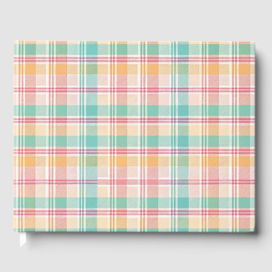 veelkleurig geblokt plaid gastenboek (Voorkant)