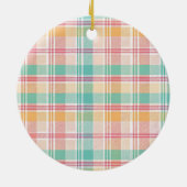 veelkleurig geblokt plaid keramisch ornament (Achterkant)