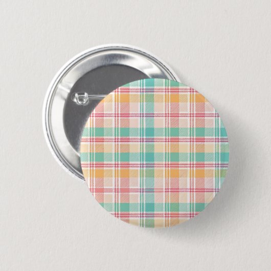 veelkleurig geblokt plaid ronde button 5,7 cm (Voorkant /achterkant)