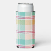 veelkleurig geblokt plaid seltzer blikjeskoeler (Seltzer Voorkant)