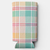 veelkleurig geblokt plaid seltzer blikjeskoeler (Achterkant)