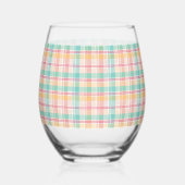 veelkleurig geblokt plaid wijnglas zonder voet (Achterkant)