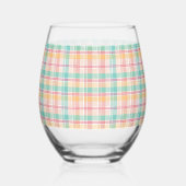 veelkleurig geblokt plaid wijnglas zonder voet (Rechts)