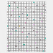 Veelkleurig geometrisch geruit patroon fleece deken (Voorkant)