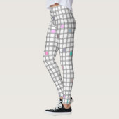 Veelkleurig geometrisch geruit patroon leggings (Links)