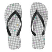 Veelkleurig geometrisch geruit patroon teenslippers (Voetbed)