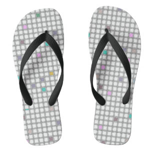 Veelkleurig geometrisch geruit patroon teenslippers