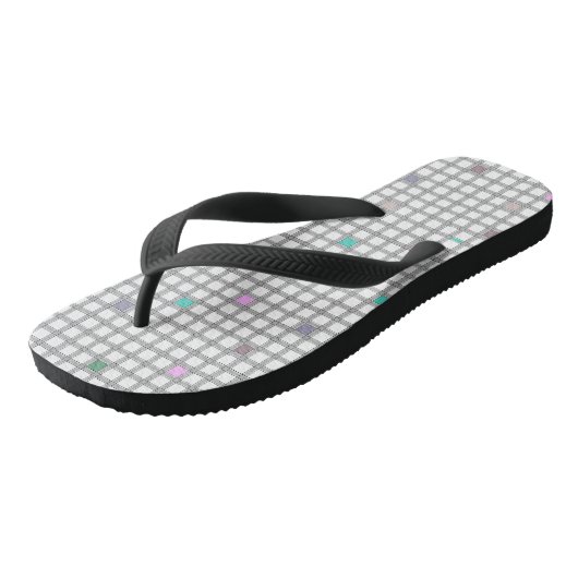 Veelkleurig geometrisch geruit patroon teenslippers (Schuin)