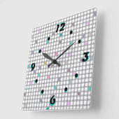 Veelkleurig geometrisch geruit patroon vierkante klok (Hoek)