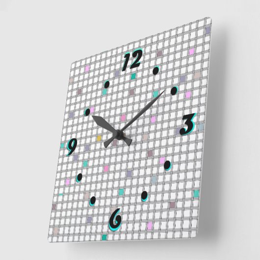 Veelkleurig geometrisch geruit patroon vierkante klok (Hoek)