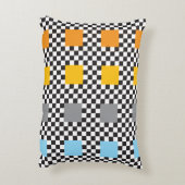 Veelkleurig geruit patroon en grote vierkanten accent kussen (Achterkant (Verticaal))