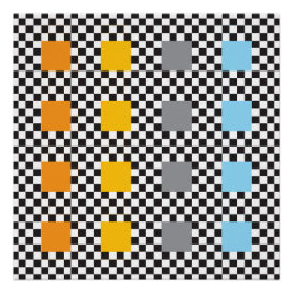 Veelkleurig geruit patroon en grote vierkanten perfect poster