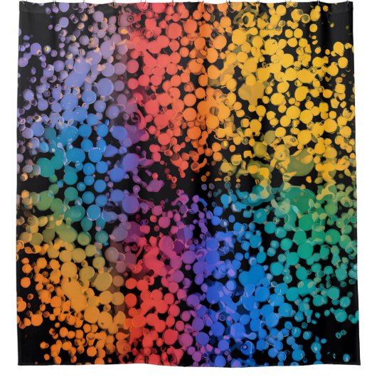 veelkleurig gestippeld model douchegordijn (Voorkant)