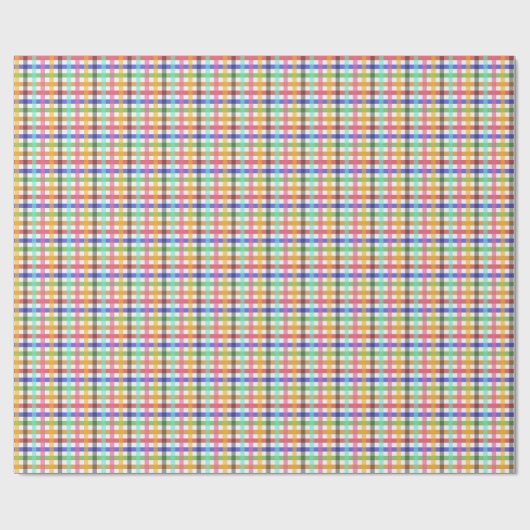 Veelkleurig Gingham Plaid Pattern Design Cadeaupapier (Vlak)