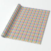 Veelkleurig Gingham Plaid Pattern Design Cadeaupapier (Uitgerold)