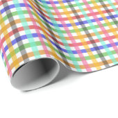 Veelkleurig Gingham Plaid Pattern Design Cadeaupapier (Rol Hoek)