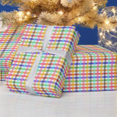 Veelkleurig Gingham Plaid Pattern Design Cadeaupapier