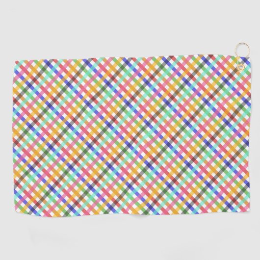 Veelkleurig Gingham Plaid Pattern Design Golfhanddoek (Horizontaal)