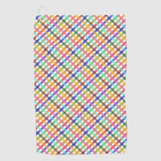 Veelkleurig Gingham Plaid Pattern Design Golfhanddoek (Voorkant)