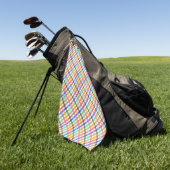 Veelkleurig Gingham Plaid Pattern Design Golfhanddoek (Groen)