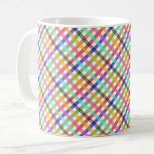 Veelkleurig Gingham Plaid Pattern Design Koffiemok