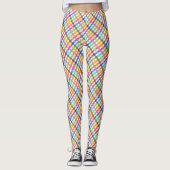 Veelkleurig Gingham Plaid Pattern Design Leggings (Voorkant)