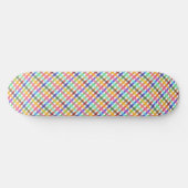 Veelkleurig Gingham Plaid Pattern Design Persoonlijk Skateboard (Horizontaal)