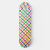 Veelkleurig Gingham Plaid Pattern Design Persoonlijk Skateboard (Voorkant)