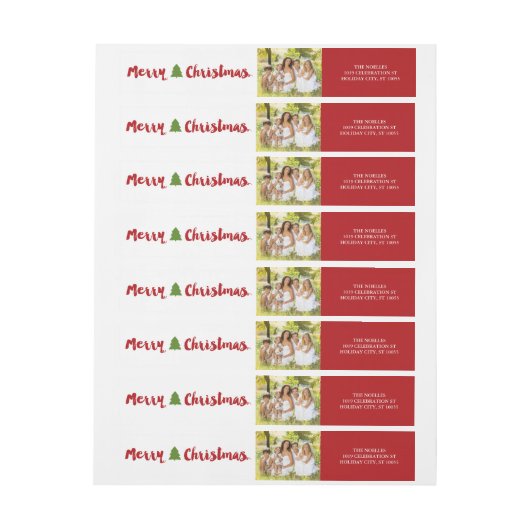 Veelkleurig kerstpenseelscript - tekenfotoadres (Vel)