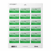 Veelkleurig kerstpenseelscript - tekenfotoadres etiket (Full Sheet)