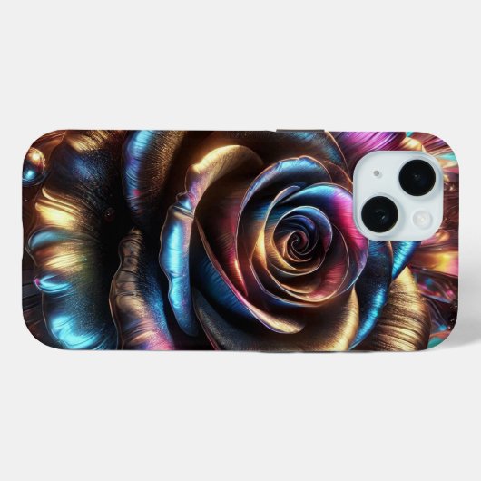 Veelkleurig Metallic Roos met Levendige Bloemen Case-Mate iPhone Case (Achterkant (horizontaal))