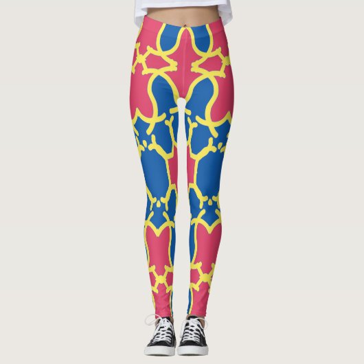 Veelkleurig naadloos patroon "Ratti_Creative_Arts" Leggings (Voorkant)