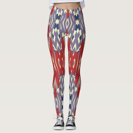 Veelkleurig naadloos patroon "Ratti_Creative_Arts" Leggings (Voorkant)