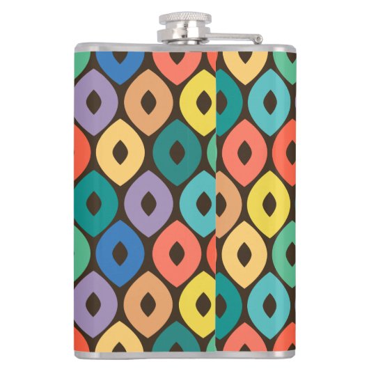 veelkleurig ogee-patroon heupfles (Achterkant)