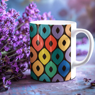 veelkleurig ogee-patroon koffiemok