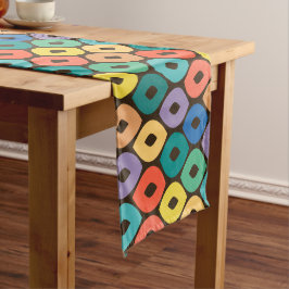veelkleurig ogee-patroon korte tafelloper