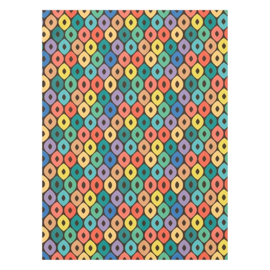 veelkleurig ogee-patroon tafelkleed (Voorkant)