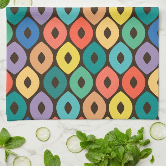 veelkleurig ogee-patroon theedoek (Gevouwen)