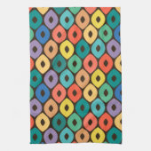 veelkleurig ogee-patroon theedoek (Verticaal)
