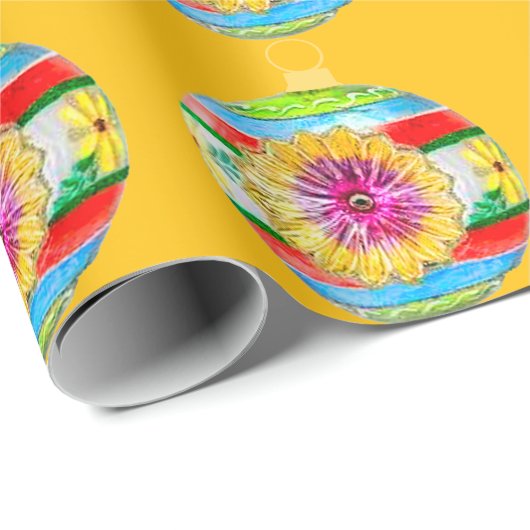 Veelkleurig Ornament Gold Wrapping Paper Cadeaupapier (Rol Hoek)