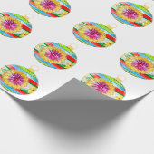 Veelkleurig Ornament wit inpakpapier (Hoek)