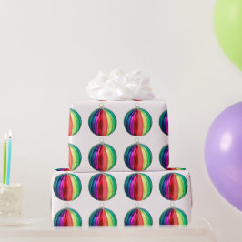 Veelkleurig Ornament wit inpakpapier