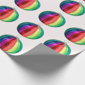 Veelkleurig Ornament wit inpakpapier (Hoek)