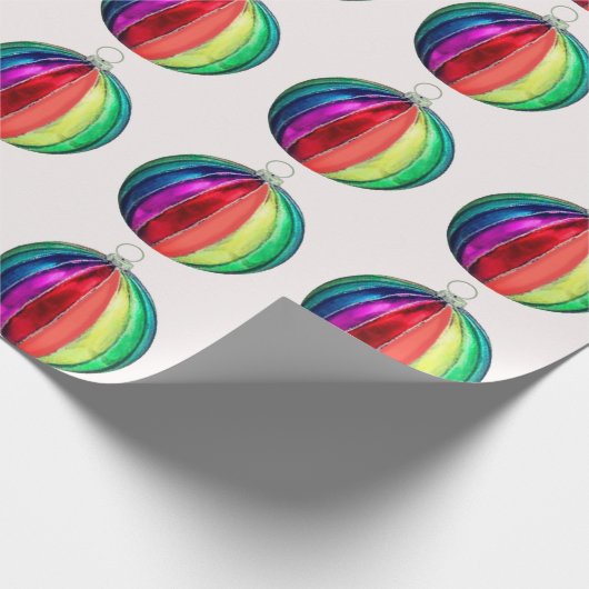 Veelkleurig Ornament wit inpakpapier (Hoek)