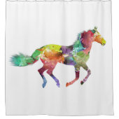 Veelkleurig Paard Douchegordijn (Voorkant)