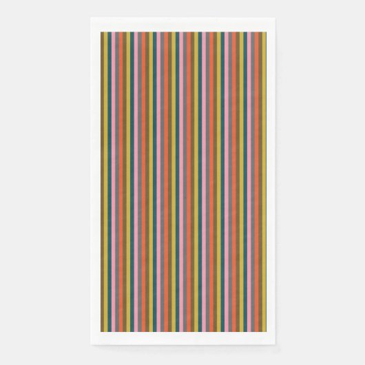 Veelkleurig Vet Gestreept Partij Servet (Voorkant)