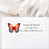 veelkleurig vlinderadres etiket (Insitu)