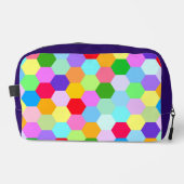 Veelkleurig zeshoekig patroon toilettasje (Voorkant)